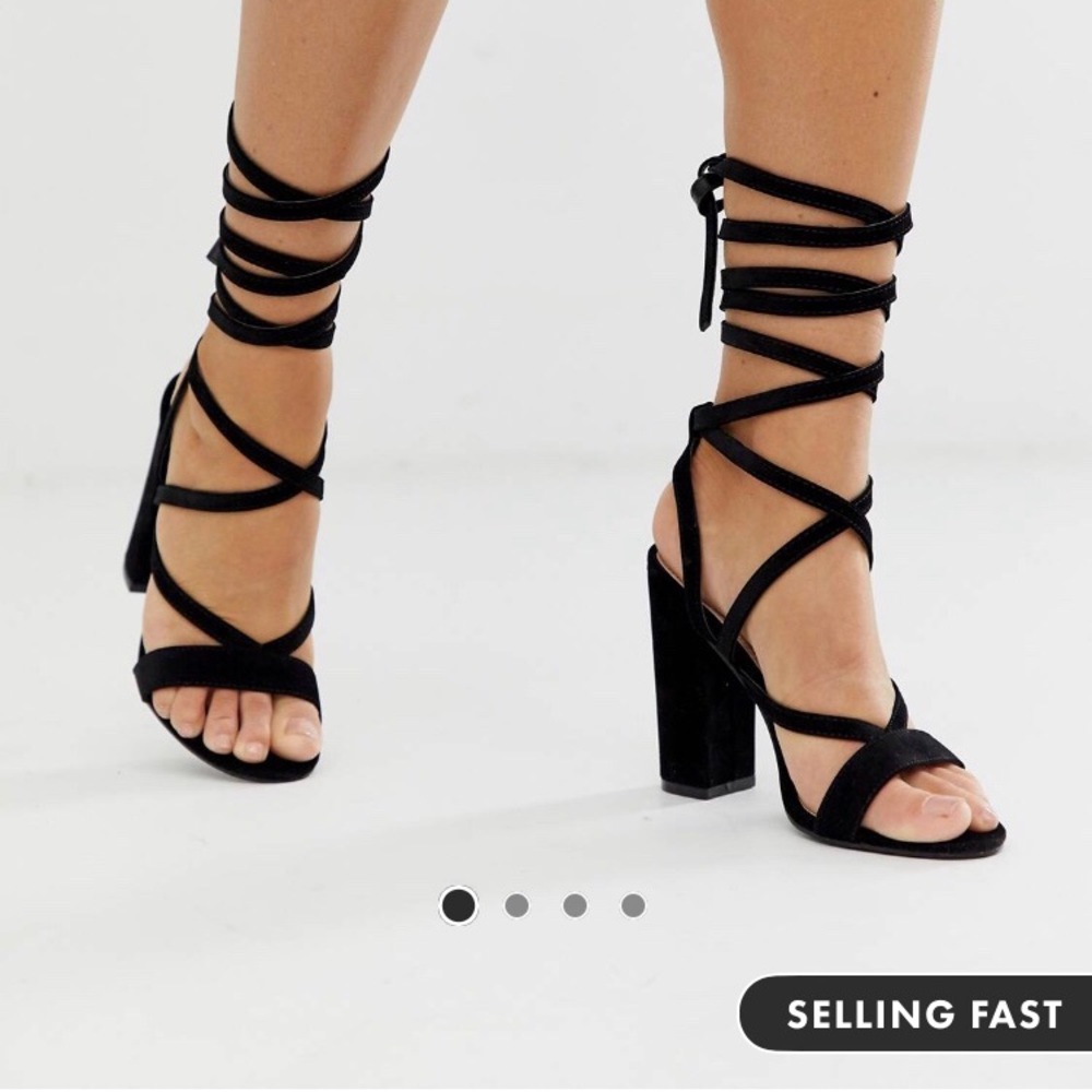 NWOT! Public Desire Julia black block heel